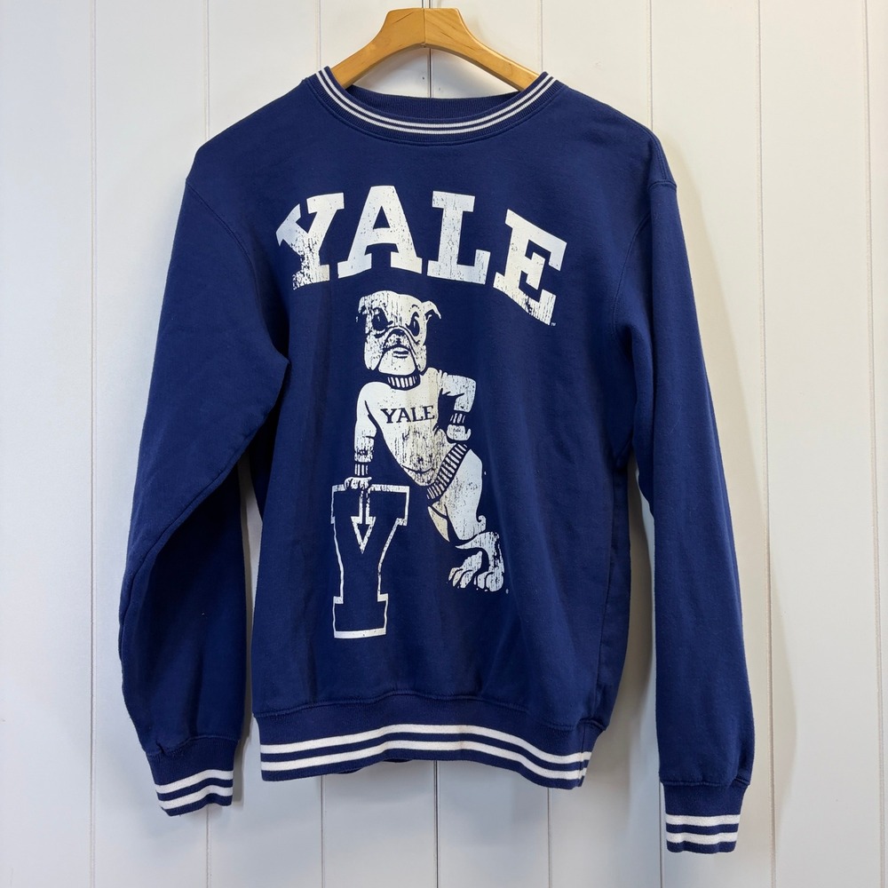Yale University Preppy Ivy League Bulldog Sweatshirt Unisex Size M Streetwear